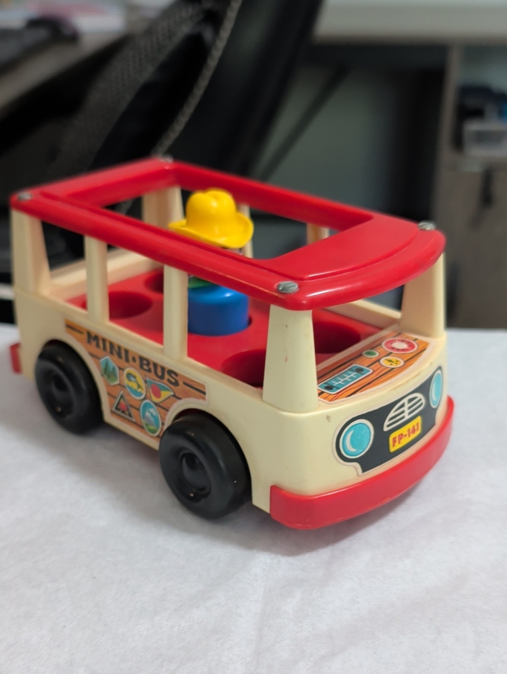 Vintage 1969 Fisher Price Little People Bus With Little Person